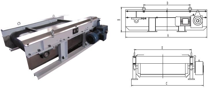 RCYE型永磁自卸式除鐵器示意圖一