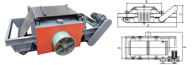 RCDC型風冷自卸式電磁除鐵器示意圖